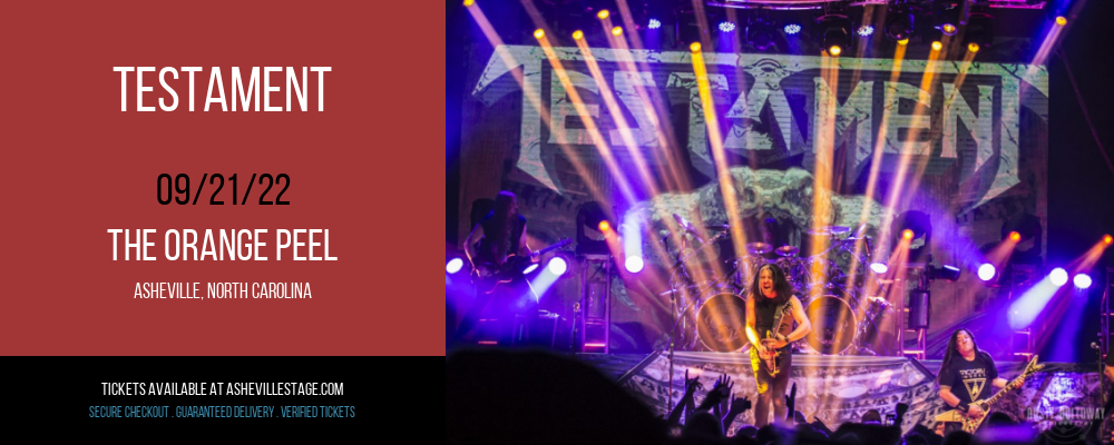 Testament at The Orange Peel tickets Testament at The Orange Peel