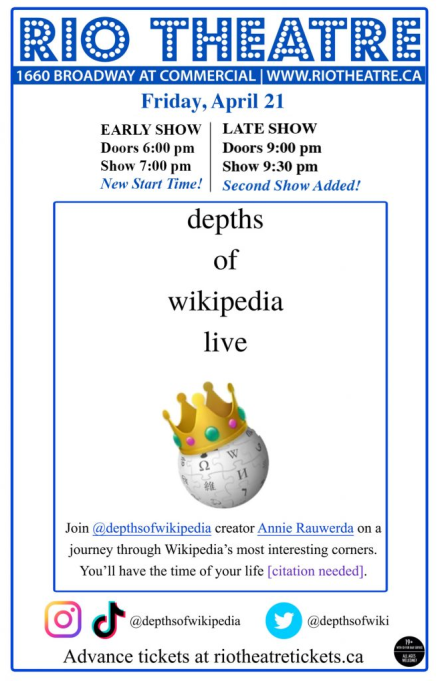 Depths of Wikipedia Live